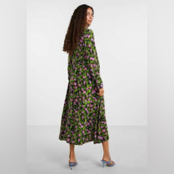 Y.A.S. Floral Maxi Shirt Dress - size L - Picture 2 of 7